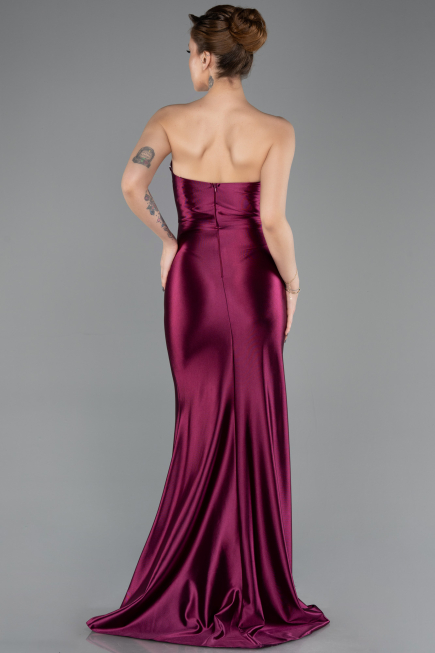 Long Cherry Colored Prom Gown ABU5707