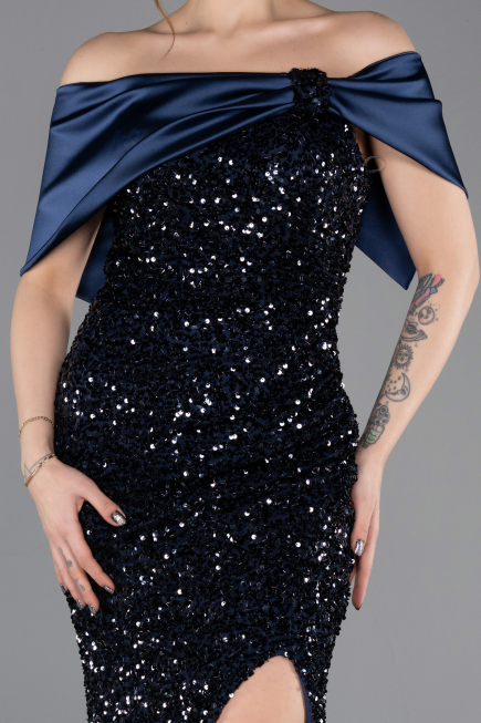 Long Navy Blue Evening Dress ABU5711