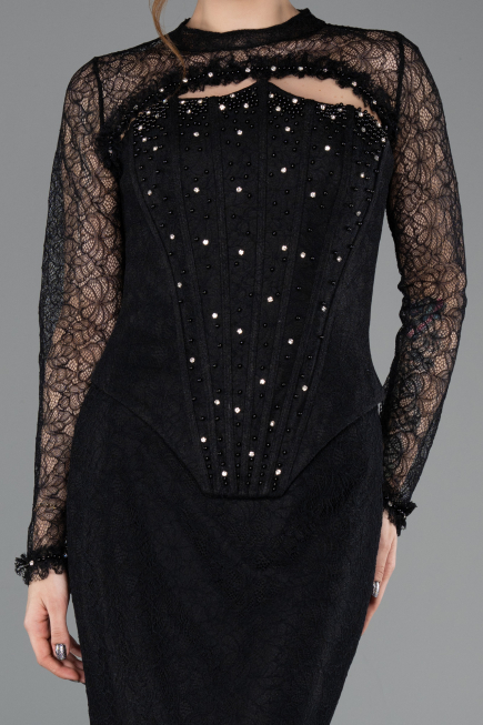 Long Black Dantelle Mermaid Prom Dress ABU5725