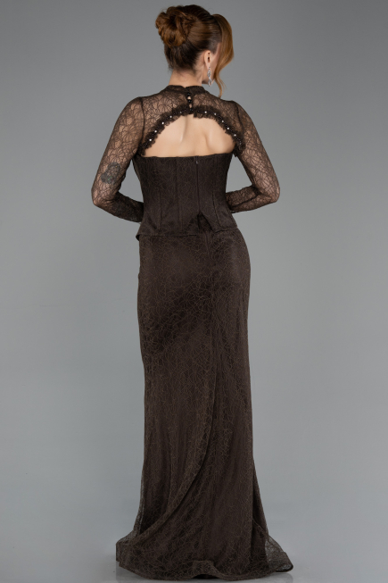 Long Brown Dantelle Mermaid Prom Dress ABU5725