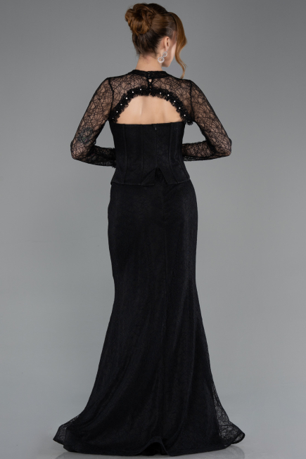 Long Black Dantelle Mermaid Prom Dress ABU5725