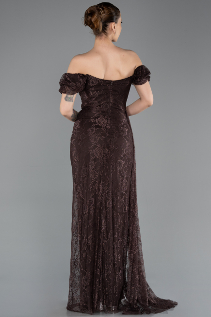 Long Brown Dantelle Evening Dress ABU5728