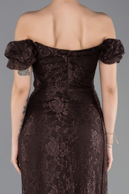 Long Brown Dantelle Evening Dress ABU5728
