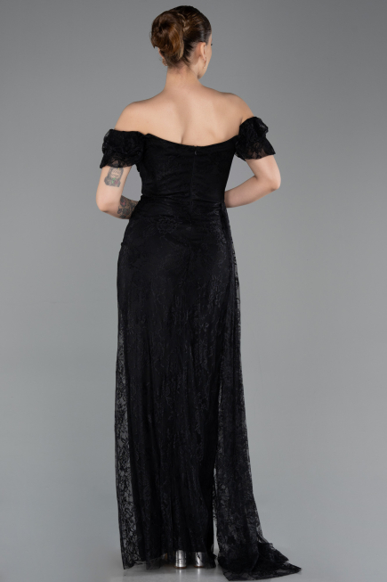 Long Black Dantelle Evening Dress ABU5728