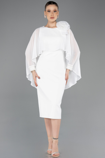 Midi White Cocktail Dress ABK2382