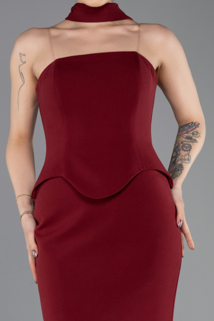 Long Burgundy Evening Dress ABU5735