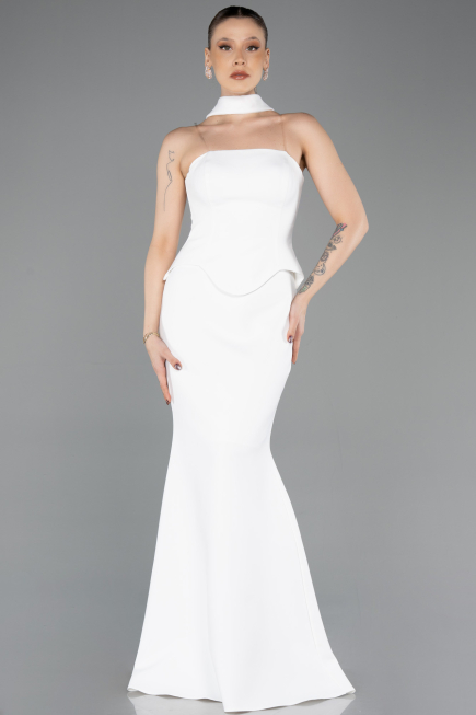Long White Evening Dress ABU5735