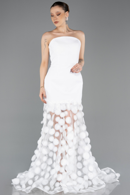Long White Evening Dress ABU5635