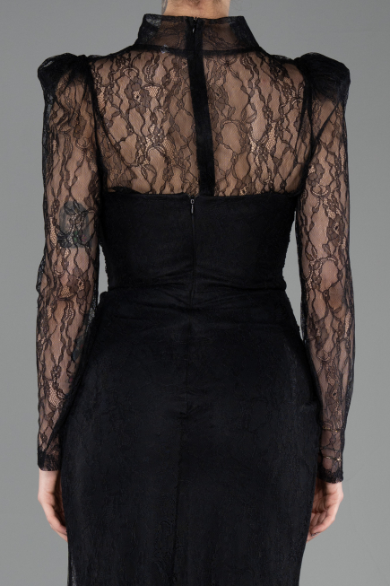Long Black Dantelle Evening Dress ABU5700