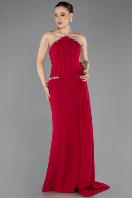 Long Koyu Fuşya Evening Dress ABU5737