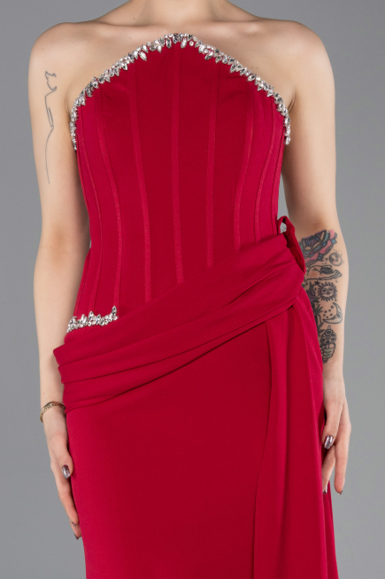 Long Koyu Fuşya Evening Dress ABU5737