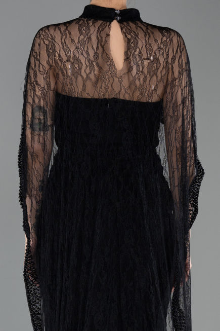 Long Black Dantelle Evening Dress ABU5739