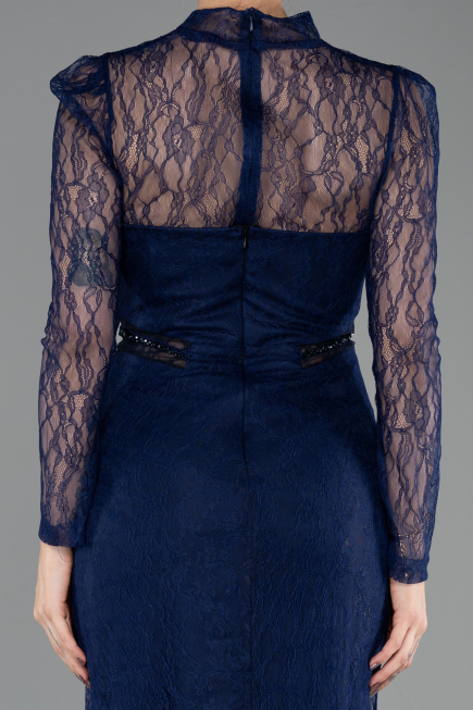 Long Navy Blue Dantelle Evening Dress ABU5736