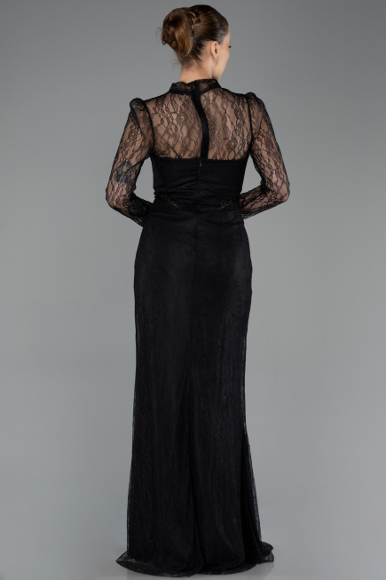 Long Black Dantelle Evening Dress ABU5736