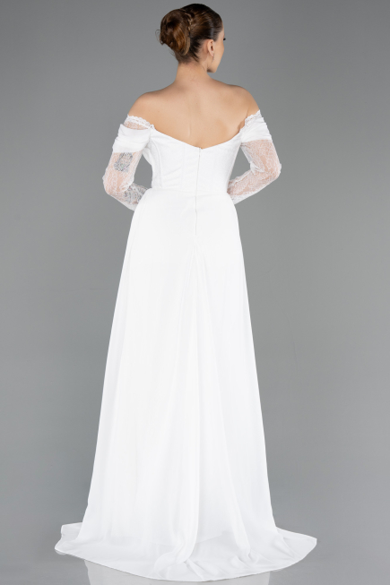 Long White Dantelle Evening Dress ABU5727