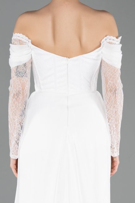 Long White Dantelle Evening Dress ABU5727
