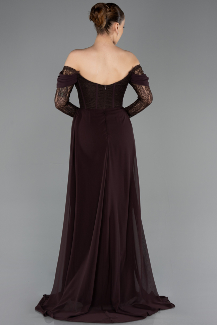 Long Brown Dantelle Evening Dress ABU5727