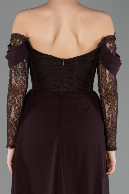 Long Brown Dantelle Evening Dress ABU5727