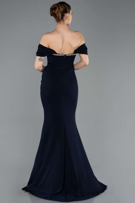Long Navy Blue Mermaid Evening Gown ABU5740