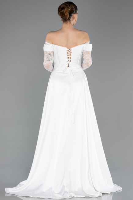 Long White Dantelle Evening Dress ABU5723