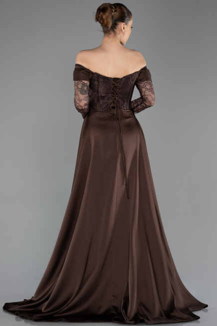 Long Brown Dantelle Evening Dress ABU5723