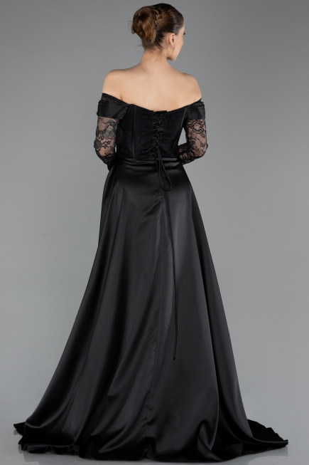 Long Black Dantelle Evening Dress ABU5723