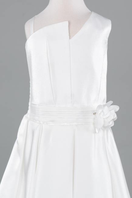 Short White Satin Girl Dress ABK2521