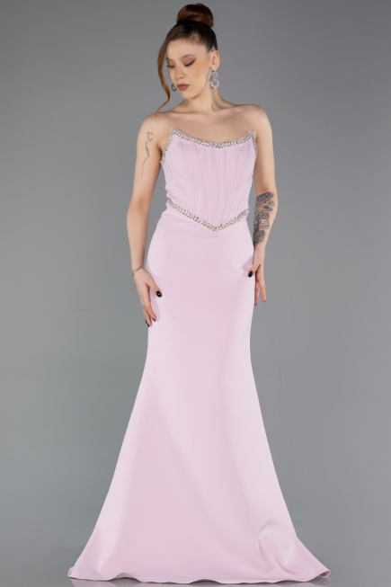 Long Powder Color Evening Dress ABU5747