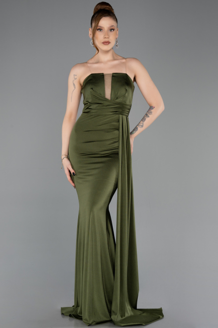 Long Olive Drab Prom Gown ABU5746