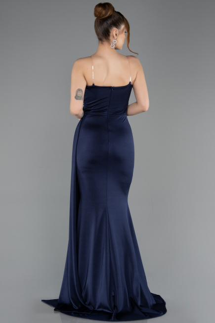 Long Navy Blue Prom Gown ABU5746