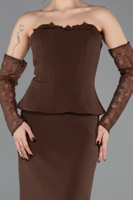 Midi Brown Cocktail Dress ABK2539