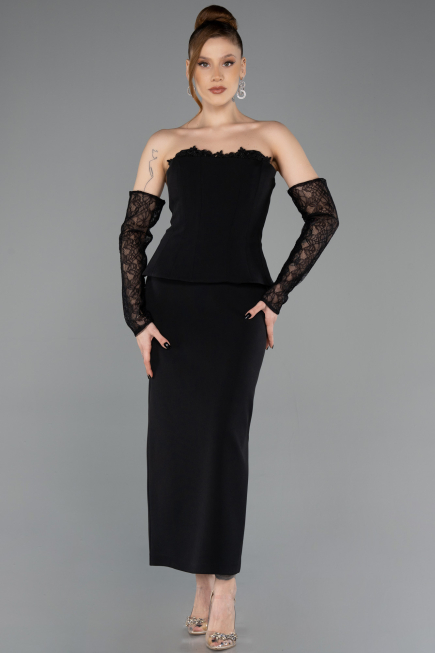 Midi Black Cocktail Dress ABK2539