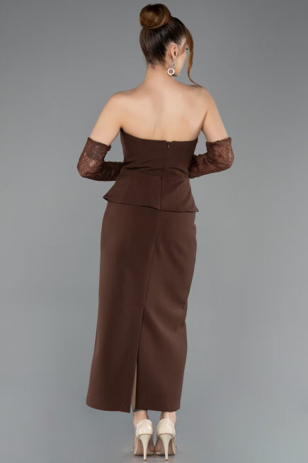 Midi Brown Cocktail Dress ABK2539