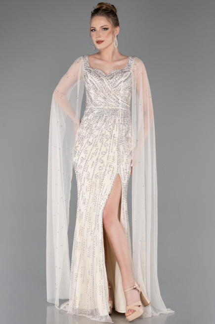 Long Beige Stony Evening Dress ABU5751