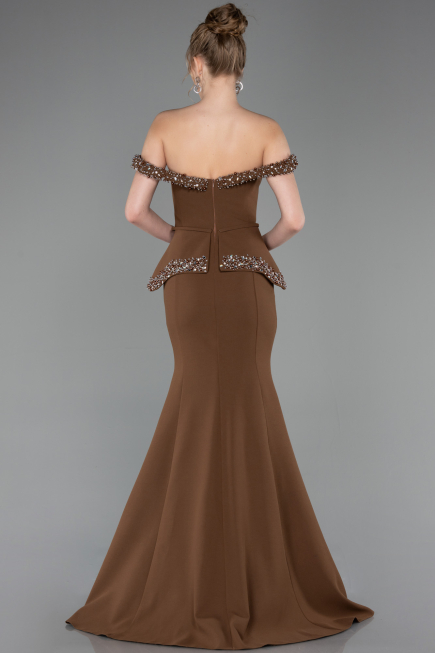 Long Brown Mermaid Evening Gown ABU5758
