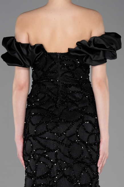 Long Black Scaly Mermaid Prom Dress ABU5780