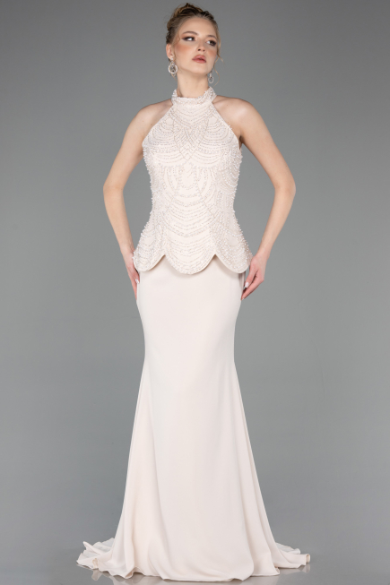 Long Beige Evening Dress ABU5787