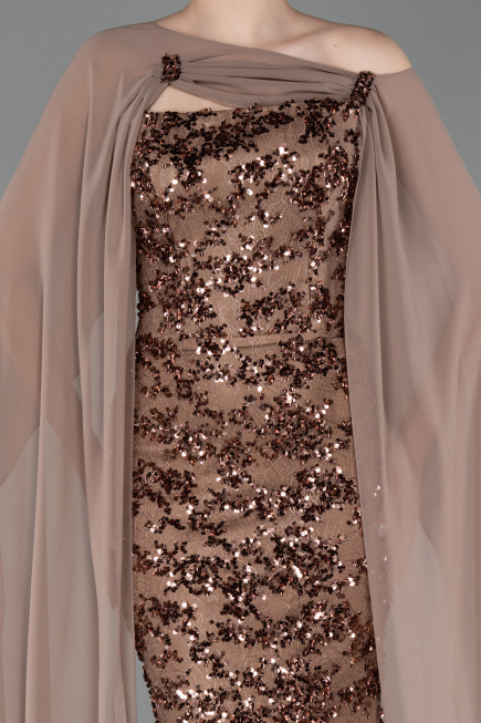 Long Copper Scaly Evening Dress ABU5790
