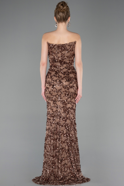 Long Copper Scaly Evening Dress ABU5790