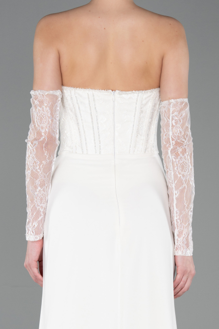 Long White Chiffon Evening Dress ABU5791
