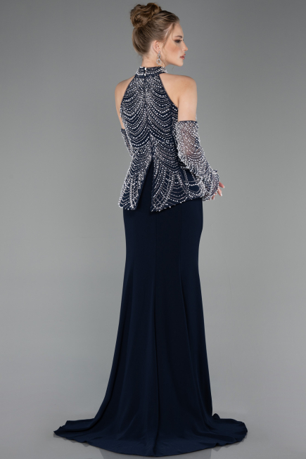 Long Navy Blue Evening Dress ABU5787