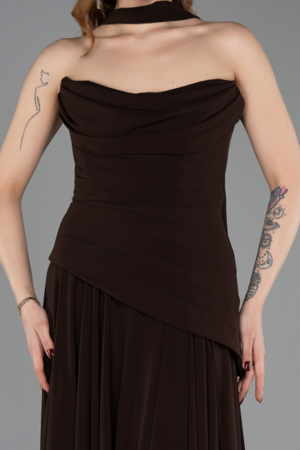 Long Brown Chiffon Prom Gown ABU5763