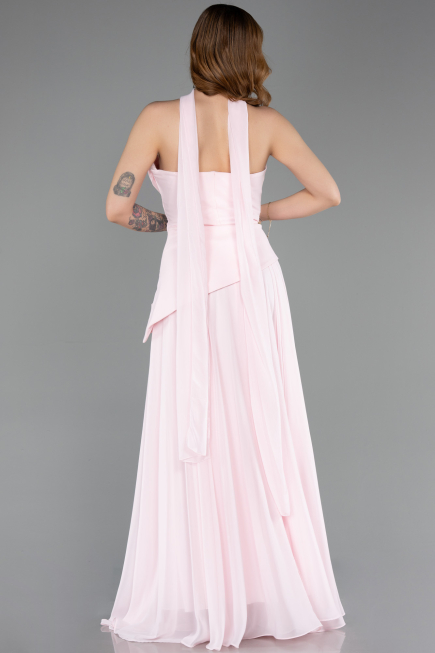 Long Powder Color Chiffon Prom Gown ABU5763