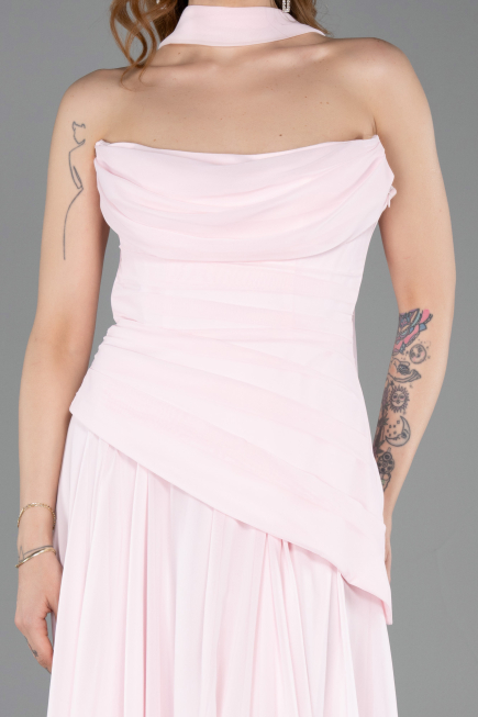 Long Powder Color Chiffon Prom Gown ABU5763