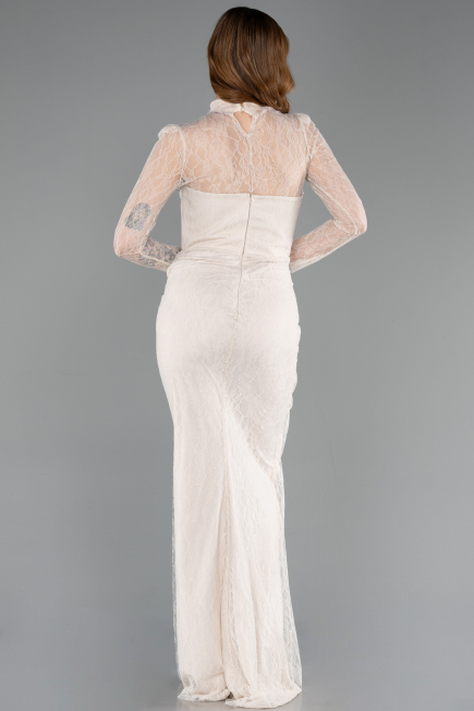 Long Beige Dantelle Evening Dress ABU5823