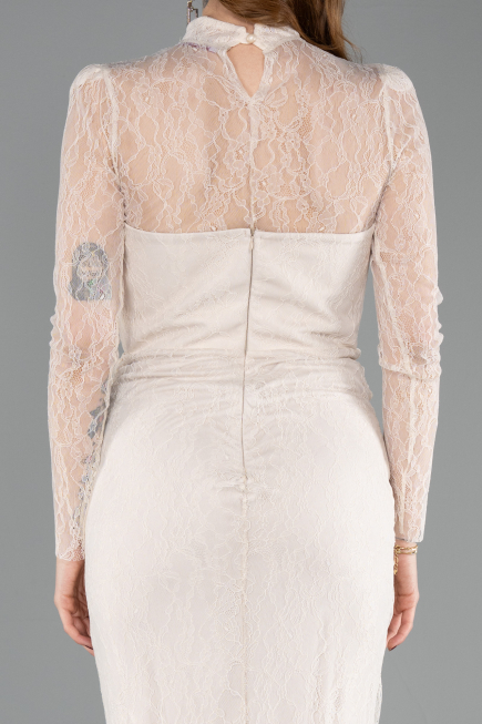 Long Beige Dantelle Evening Dress ABU5823