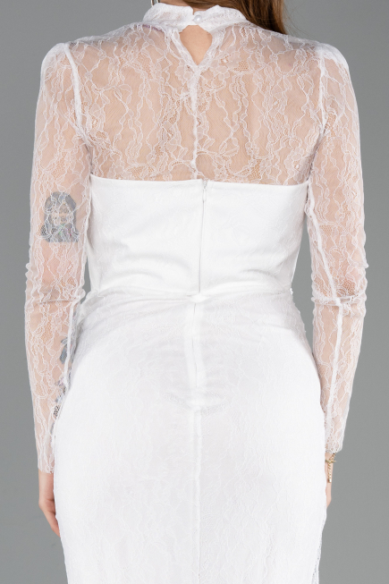 Long White Dantelle Evening Dress ABU5823