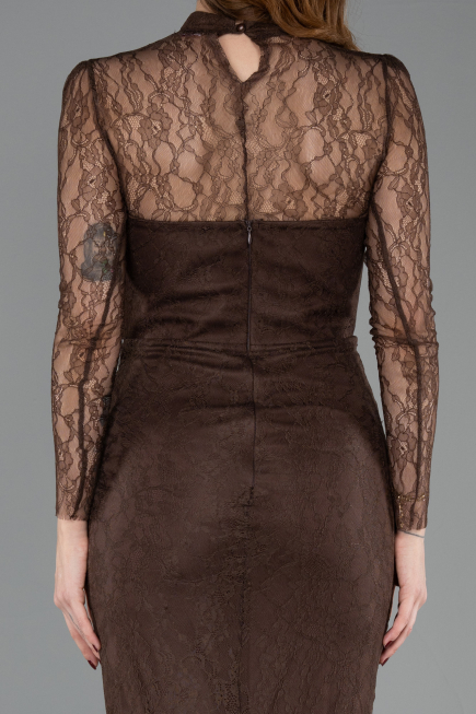 Long Brown Dantelle Evening Dress ABU5823