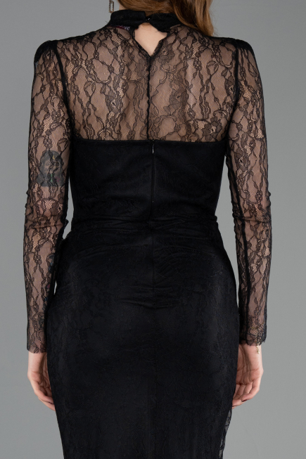 Long Black Dantelle Evening Dress ABU5823