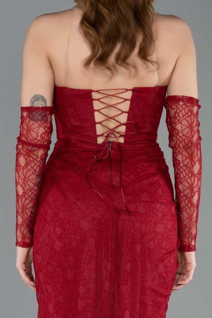Long Burgundy Dantelle Evening Dress ABU5770